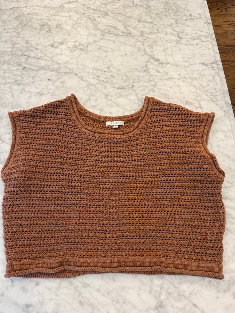 Z Supply Rust Brown Crochet Tank